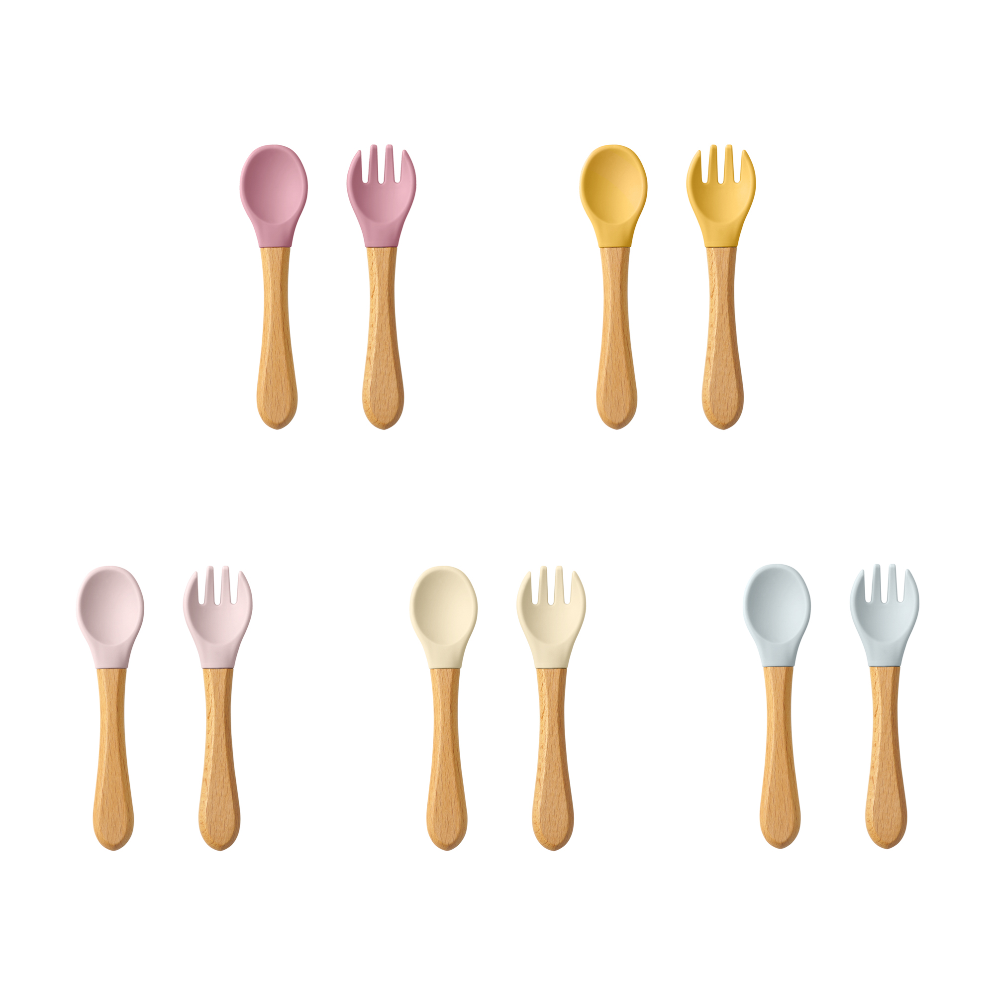 Baby Food Quantity - Ensemble d'ustensiles cuillères d'apprentissage pour bébé,