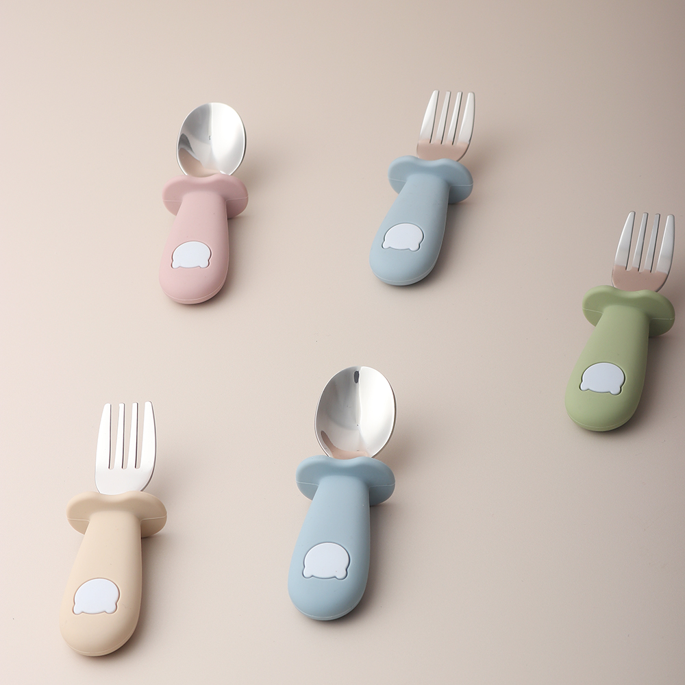 Cuillère et fourchette en sili - Baby Food Utensils avis et prix