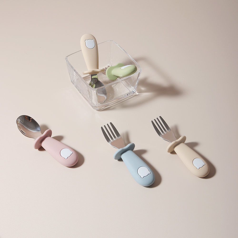 Cuillère et fourchette en sili - Baby Food Utensils avis et prix