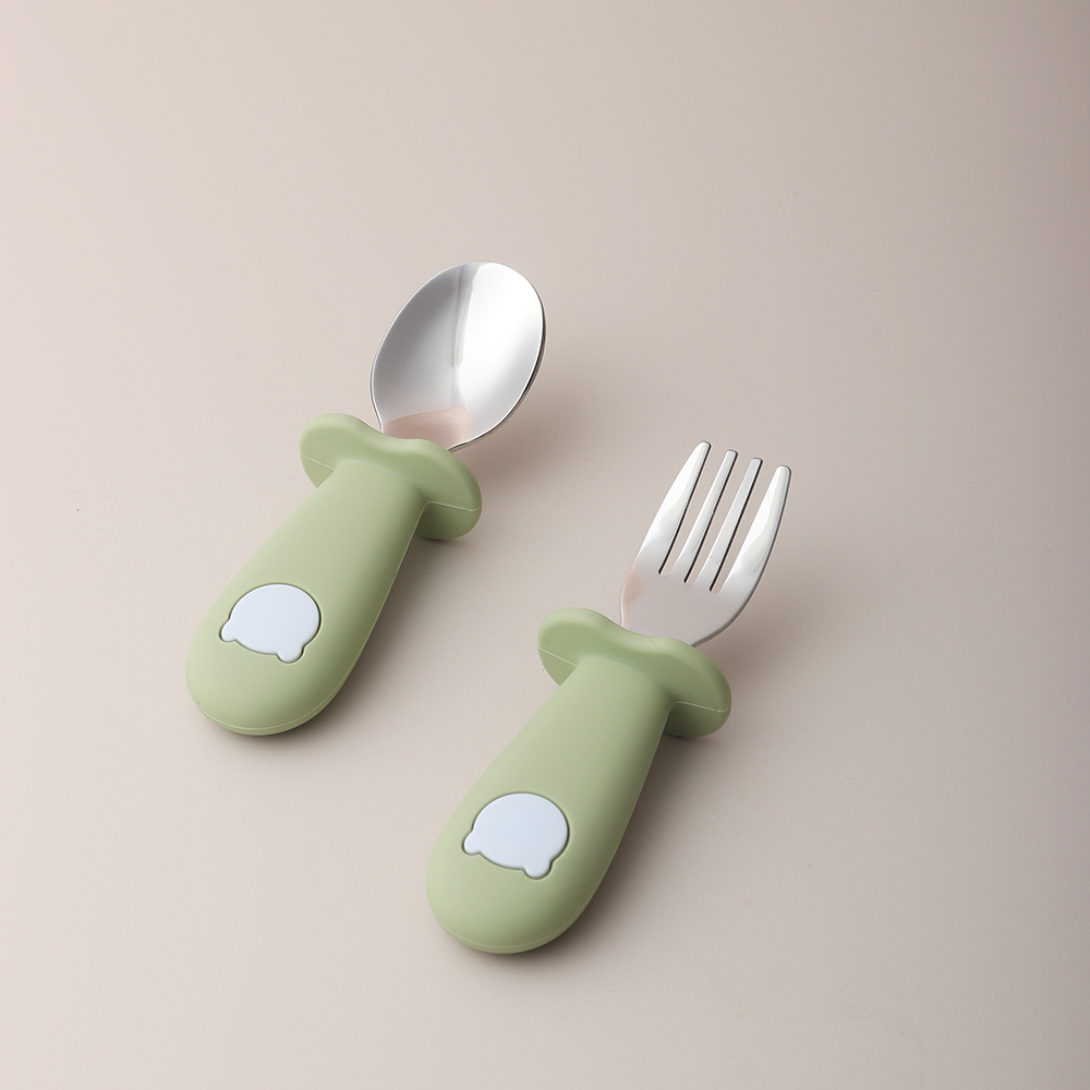 Cuillère et fourchette en sili - Baby Food Utensils avis et prix