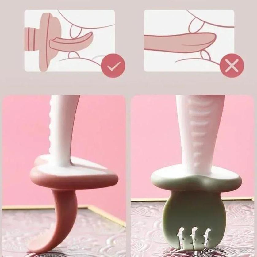Cuillère fourchette en Silicon - Baby Food Utensils avis et prix
