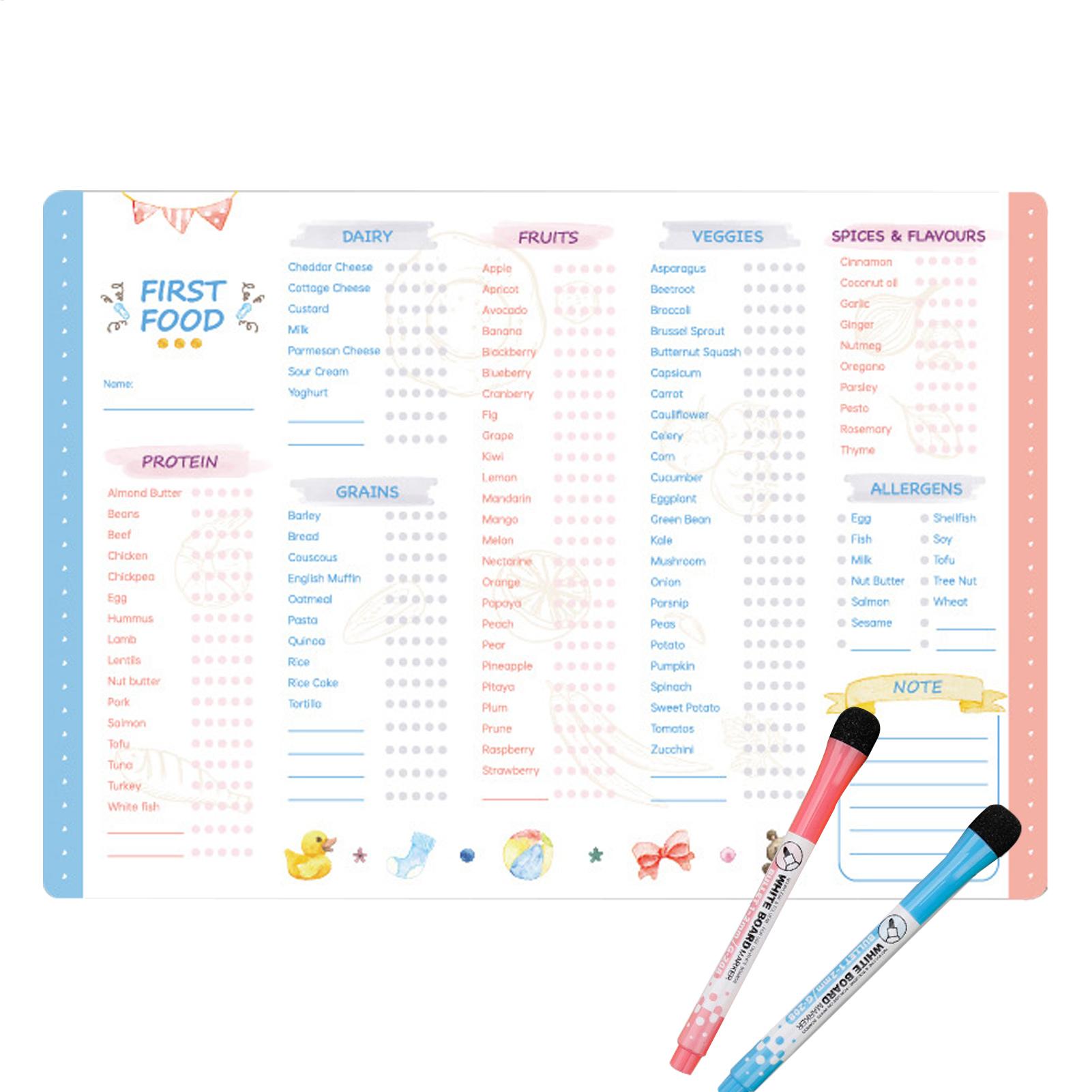 Tableau magnétique des premièr - Baby Food Tracker avis et prix